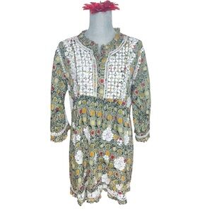 Boho Floral
Embroidered Tunic
Top | Olive Green
Multicolor | Peasant
Style M/L